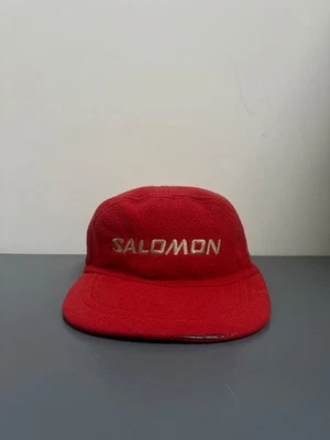 Vintage Salomon Fleece Cap Outdoor Hat Travel Snapback Mountain Red Unisex - Image 1 of 4