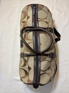 Bolso de Viaje Coach SKCH-41412 Vintage Signature C Lona con Borde de Cuero Marrón - Imagen 1 de 20