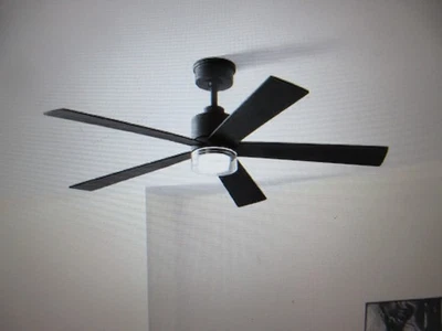 Hampton Bay Bynum 52 in. Smart Indoor DC Motor Matte Black Ceiling Fan w remote - Image 1 of 4