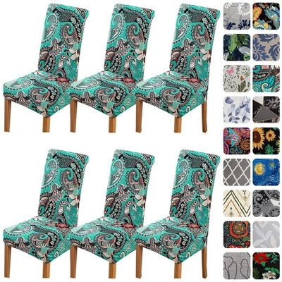 Juego de 6 fundas para sillas de comedor HZDHCLH, silla Parsons de spandex elástico S... Foto 1 de 4