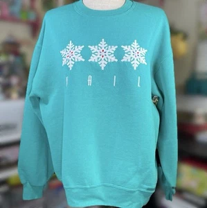 Sudadera De Colección Vail Colorado Camisas Locas Bordada Copo de Nieve Esquí Cuello Redondo EE. UU. - Imagen 1 de 9