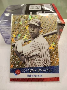 2025 Historic Autographs Babe Herman Did You Know? Orange Ice #/300 Dodgers - Picture 1 of 3