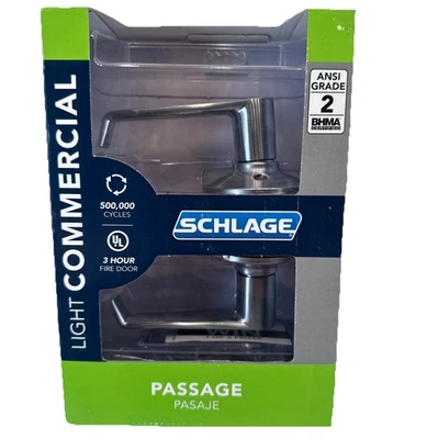 Schlage Light Commercial Elan Hall/Closet Passage Door Lever Handle Satin Chrome - Image 1 of 4