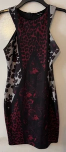 Next Petites Leopard & Floral Print, Size 14 Bodycon/shift Dress. - Picture 1 of 4