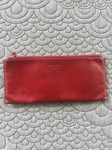 Kate Spade Vintage Leder kleine rote rechteckige Tasche Mini Reißverschluss - Bild 1 von 10