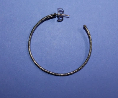 Konstantino SS Etched Large Hoop Single Earring with 14K Post  [115GCM] - Image 1 of 4