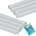 8pc Swimming Pool Vacuum Cleaner Hose Set, 40" Flexible Sections, 1.5" Cuff Ends