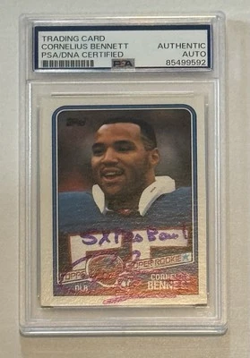 Cornelius Bennett Autógrafo Firmado 1988 Topps Novato con 5x Pro Bowl - PSA/DNA 2 Foto 1 de 2