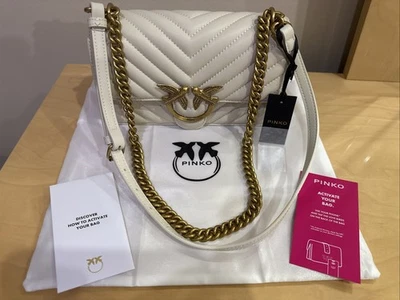 Bolso Pinko Auténtico Nuevo Borsa Mini Chevron Avorio Foto 1 de 4
