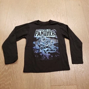 Black Panther Youth Long Sleeve T-Shirt Extra Small Black Graphic XS Marvel E2b - Picture 1 of 9