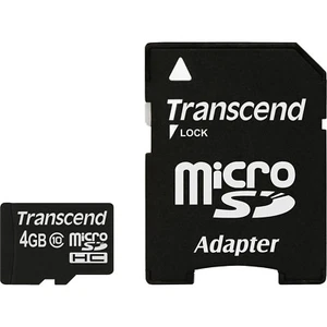 MICRO SDHC TF Transcend 4GB Trans Flash memoria + adattatore SD classe 10 - Foto 1 di 1
