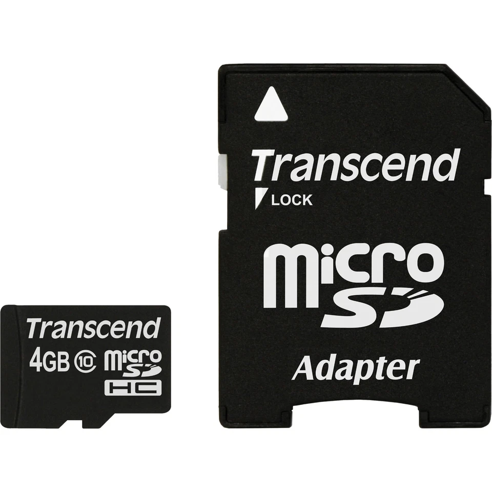 MICRO SDHC TF Transcend 4GB Trans Flash memoria + adattatore SD classe 10  - Immagine 1 di 1