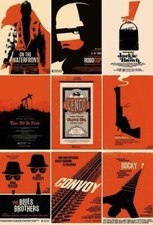 Set of 9 prints by Olly Moss - NO POSTCARDS - Rare sold out Mondo Prints