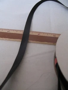 RIBBON, BLACK, SATIN, 3/8 INCH, THREE YARDS, NEW - Picture 1 of 2