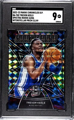 2022 Panini Chronicles Spectra Trevor Keels Aura INTERSTELLAR PRIZM /49 SGC 9 RC - Image 1 of 2