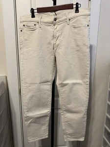 Abercrombie & Fitch AF Cropped 34x32 26” Inseam Denim Jeans Cream Skinny Fit - Picture 1 of 5