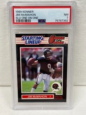 1989 KENNER STARTING LINEUP NFL FOOTBALL SLU CARD JIM MCMAHON ONE ON PSA 7 NM