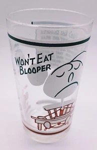 Vintage MUNRO LEAF Won't Eat Blooper Glas Happy Home  - Bild 1 von 7