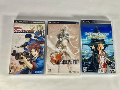 Lot3 PSP Valkyrie Chronicles 2 & Valkyrie Profile Lenneth & & Sword Art Online . - Image 1 of 4