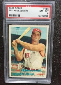 1957 Topps #165 Ted Kluszewski PSA 8 NM-MT Cincinnati Redlegs - Picture 1 of 1
