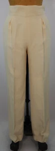 Vintage Dior Ivory Silk High-Waisted, Straight Leg Pants made France 42 FR 10 US - Picture 1 of 5