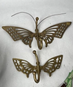 Vintage Brass Butterfly Hooks -#2 - Picture 1 of 2