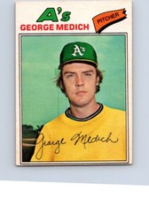 VINTAGE BASEBALL CARD O-PEE-CHEE 1977 OAKLAND A'S GEORGE MEDICH  NO313