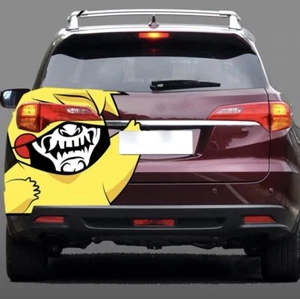 POKEMON PIKACHU VINYL GRAPHICS CAR STICKER REAL END CAR BACK STICKER FIT ANY CAR - Picture 1 of 4