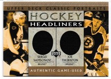 Sergei Samsonov Joe Thornton 2002-03 Upper Deck Classic Portraits Headliners Jer
