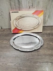 Vintage 1977 Irvinware Chrome Plated Serving Tray Snack & Cocktail Chromeware - Picture 1 of 5