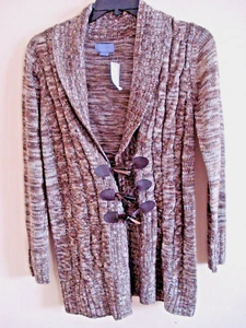 Ladies Sweater Coat Size Medium Laura Scott Brown New - Picture 1 of 2