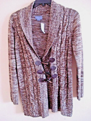 Ladies Sweater Coat  Size Medium Laura Scott Brown New - Image 1 of 2