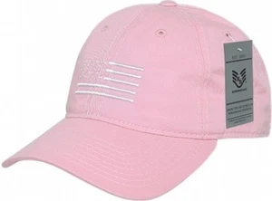 Pink Baseball Cap W White USA Flag Patriotic American Pride Polo Soft New Hat  - Picture 1 of 3