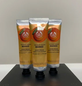 The Body Shop Mango Hand Cream w Mango Seed Oil 1 Fl Oz/30 mL - 3 Tube Set, New - Picture 1 of 2
