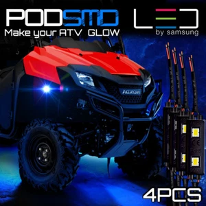 4 Pods Blue LED Lights Rock Light ATV UTV for Honda - Picture 1 of 9