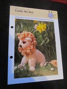 KNITTING PATTERN TOYS AND DOLL'S CLOTHES LENNY THE LION **MUST SEE ** - Picture 1 of 1