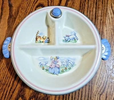 De colección Hankscraft Bartsch Azul Niño Bebé Calentador de Alimentos Tazón Plato Little Bo Peep Foto 1 de 3