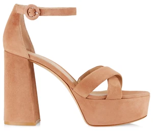 NIB Gianvito Rossi Sheridan Praline Crisscross Platform Sandal Pumps 39.5 $1195 - Picture 1 of 20