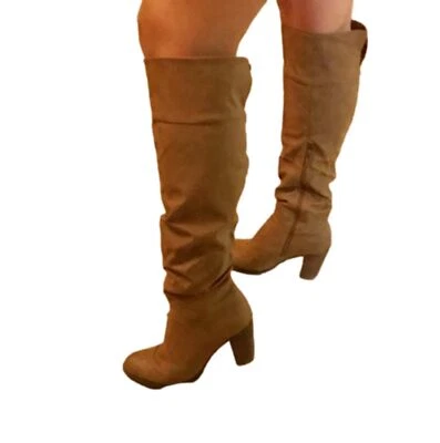 Call It Spring Bera Tall Riding Knee High Boots Heeled Boot Slouch Brown 6.5 New - Image 1 of 4