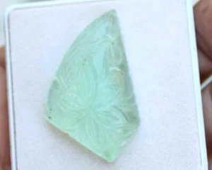 66.10 Ct 100% Natural Mined Green Color Florite Fancy Carved Gemstone - Picture 1 of 3
