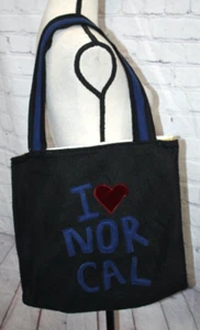 "I Love Nor Cal"" bolso de mano con cremallera de fieltro negro" - Imagen 1 de 3