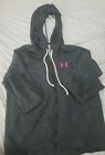 Under Armour Women's Gray And Pink Full Zip Hoodie Size M