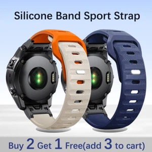 22/26mm For Garmin Fenix 3 6 7X 5X 5S 5Plus Watch Band Silicone Sports Strap - Foto 1 di 22
