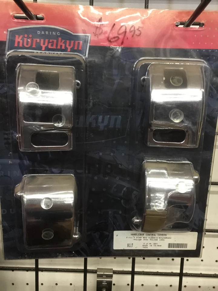 Kuryakyn 9117 Chrome Handle Bar Control Covers For Vulcan 1800 / VSTAR 650 - Image 1 of 1