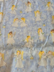 Fabric Traditions Musical Angels blue Sparkle angels 5.5 Yds - Picture 1 of 7
