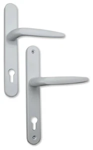 Upvc Door Handle For Lockmaster White 92mm 210mm Fixings C/w Spring Cassettes - Picture 1 of 4