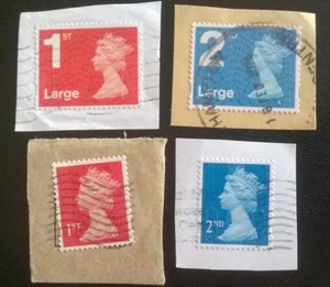 4 USED GB 1st /2nd LARGE CODES M14L/ MAIL SGU2995/7/3000/02 2014 MACHIN STAMPS - Picture 1 of 5