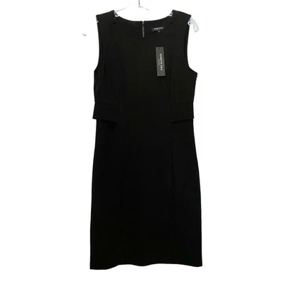 Kenneth Cole Black Sheath Dress Peplum Top - 6 NWT - Image 1 of 4