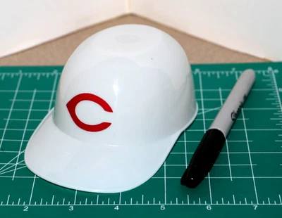1957-1960 Cincinnati Reds WHITE Baseball Ice Cream Sundae Helmet *DIECUT DECALS* - Image 1 of 2