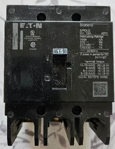 NUEVO Disyuntor Industrial Eaton GHB3015 15 Amp 3 Polos 277/480 Tipo Perno - Imagen 1 de 1